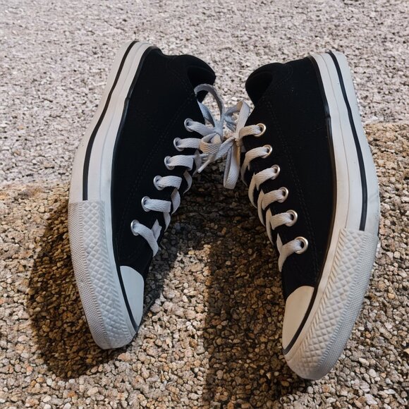 Vintage Y2K Converse Black & White Low Top Lace Up Skateboarding Shoes Size 9 - Picture 10 of 13